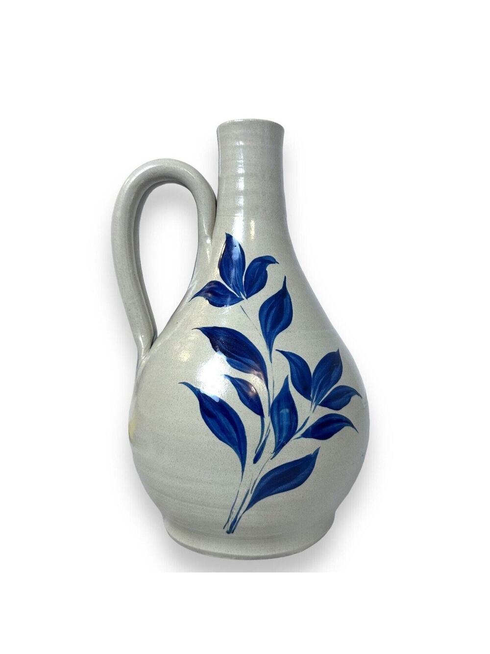 Williamsburg Pottery Lamp Base Only Yorktowne Salt Glaze Stoneware Jug Floral